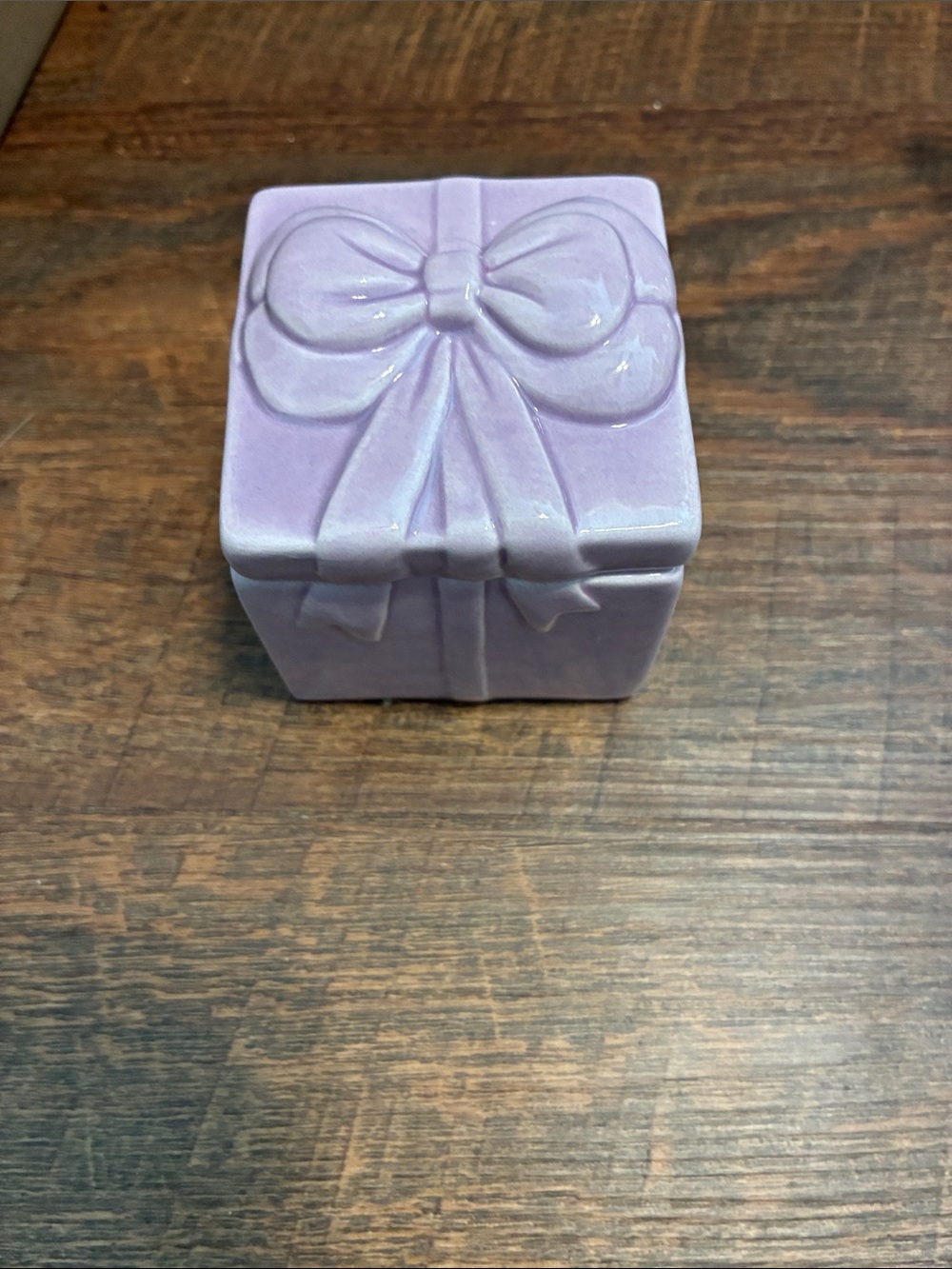 Lavender Ceramic Gift Box Trinket Jar